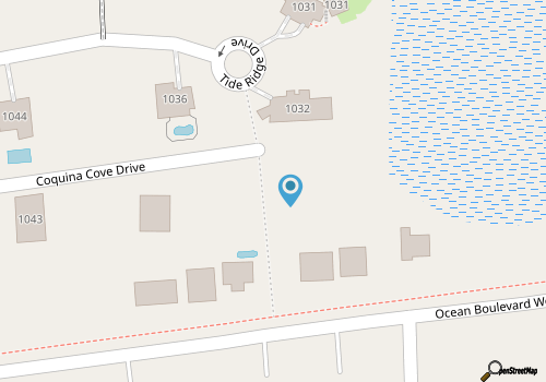 Brand new modern beach home with elevator, pool, marsh view, 2 min walk to beach map location