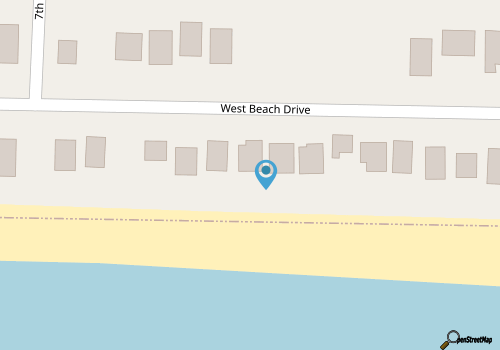 Blue Haven: Oceanfront Knotty Pine Beach Cottage with two Covered Porches map location