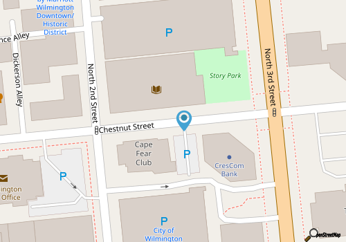Modern Blues - Downtown Location with Parking map location